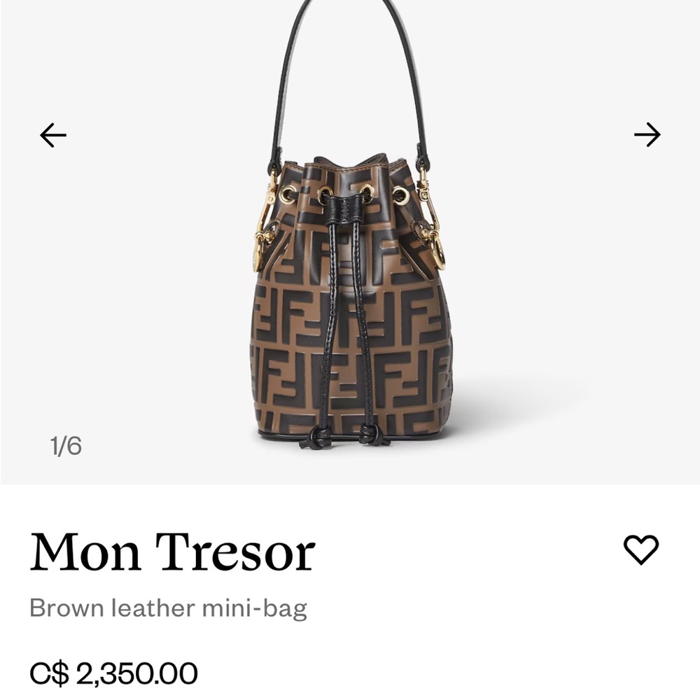 Fendi Brown and Black Mini Bucket Bag